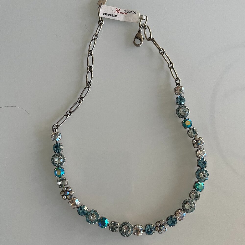 Mariana Swarovski Crystal Necklace Blues NWT